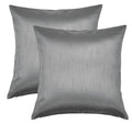 Aiking Home 24X24 Inches Faux Silk Square European Shams, Zipper Closure, Charcoal (Set Of 2)