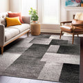 Rugshop Modern Distressed Boxes Area Rug 5 x 7 Gray
