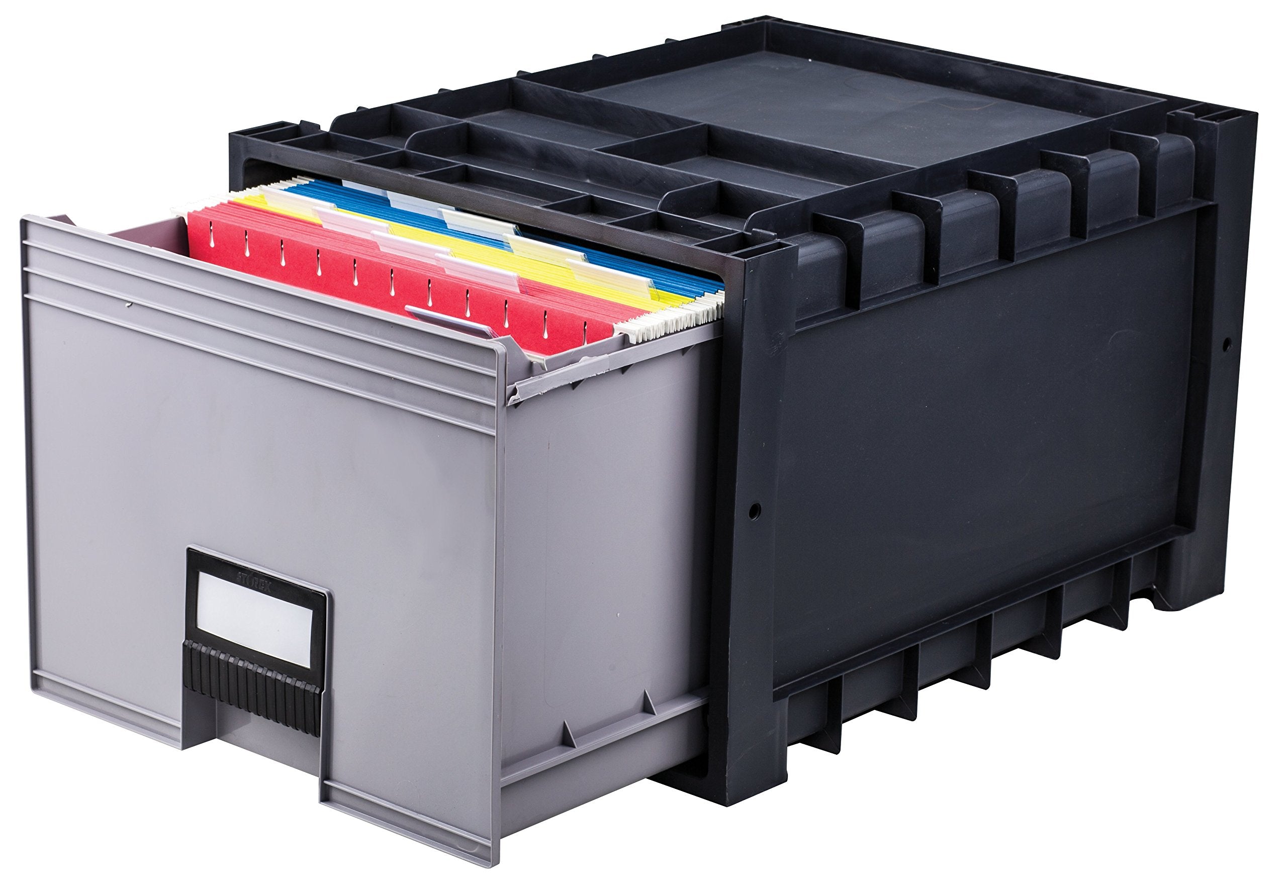 Storex Plastic Archive Storage Lock, Letter Size, 18-Inch Drawer, Black (Stx61178U01C)