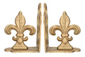 Creative Co-Op Decorative Distressed Metal Fleur de Lis Bookends, Gold, Set of 2