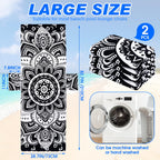 Oudain 2 Pcs Beach Chair Covers With Side Pockets Boho Pool Chaise Lounge Cover Mandala Microfiber Chaise Lounge Chair Towel Cov