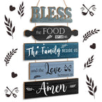 Bless The Food Before Us Sign Farmhouse Kitchen Wall Decor Rustic Dining Room Wall Art Dining Room Decorations Collage Art Woode