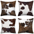 Lhaifa Cow Print Decorative Throw Pillow Covers Cowhide Accent Printing Couch Pillows For Living Room 18X18 Set Of 4 Decorative