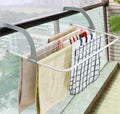 KANUPRIYA Portable Clothes Drying Rack | Folding Balcony Rail Drying Hanger | Rust Resistant Laundry Airer for Towels, Shirts, B
