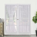 Demetex French Door Curtains Set of 2 Panels witht Tievbacks Semi Sheer Door Curtains for Door Striped Elegence Basic Rod Pocket
