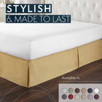 Hc Collection California King Bed Skirt, Soft Microfiber Box Spring Cover, 14' Inch Drop Bed Skirt Twin Bed, Wrinkle & Fade Res