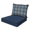 Honeycomb Essentials Outdoor Deep Seating Cushion, 24    X 24   , Medina Medallion Blue Patio Chair Cushion