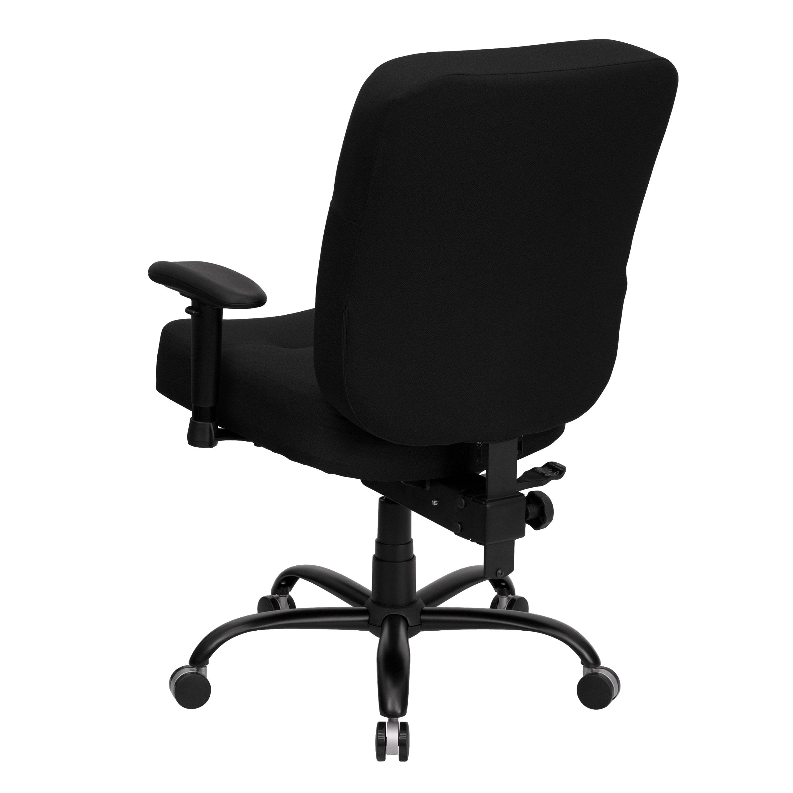 Flash Furniture HERCULES Series Big & Tall 400 lb. Rated Black Fabric Rectangular Back Ergonomic Office Chair with Arms