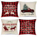 Hlonon Christmas Pillow Covers 18 X 18 Inches Set Of 4 - Xmas Series Cushion Cover Case Pillow Custom Zippered Square Pillowcase