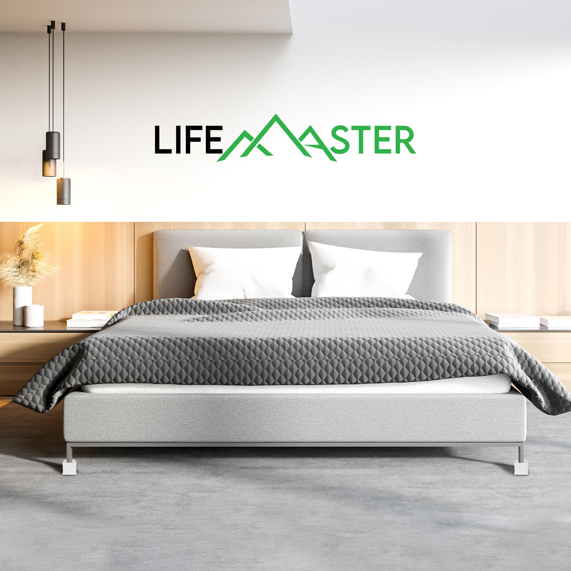 Lifemaster 16Pcs Adjustable Bed Risers - 3.5 Inch Heavy Duty Furniture Lifts For Sofa, Couch - Creates Under Bed Storage, Sup Po