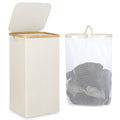 iEGrow Laundry Basket with Lid, 110L Large Laundry Hamper with Handle and Lid, Collapsible Clothes Basket Organizer with Removab