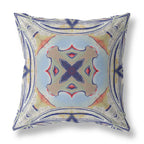 HomeRoots Muted Green Orange 20â€ Navy Sage Geo Tribal Suede Throw Pillow