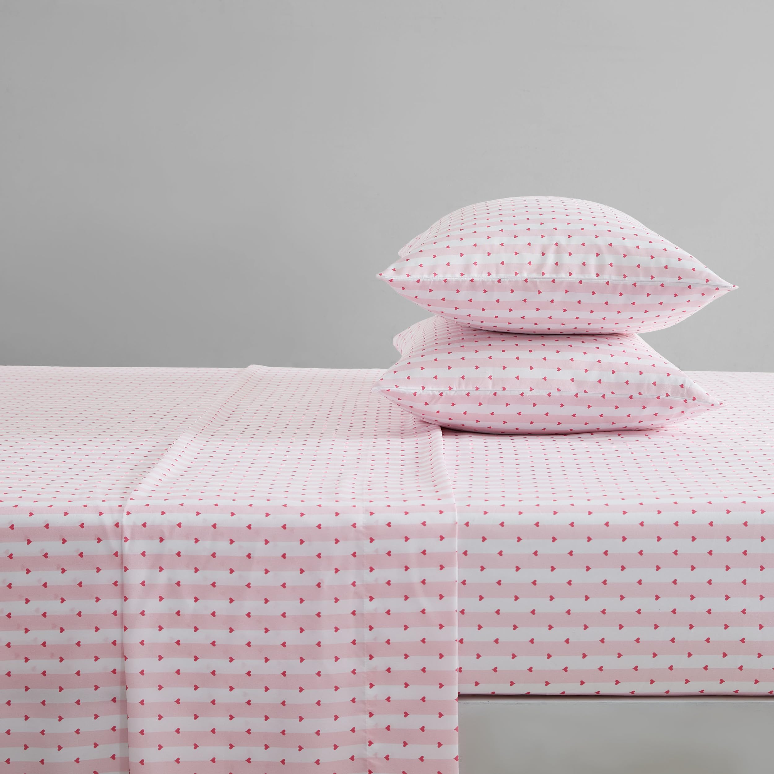 Betsey Johnson - Queen Bed Sheets, Soft & Lightweight Bedding, Fade & Wrinkle Resistant (Wonderland Stripe Pink, Queen)