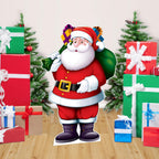 Beistle 5' 7' X 3' 9.25' Cardboard Santa Claus Photo Booth Prop With Easel Stand Up Christmas Holiday Party Decoration, Multicolor