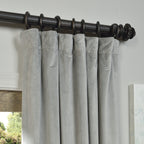 Hpd Half Price Drapes Signature Velvet Thermal Blackout Curtains For Living Room 120 Inch Long (1 Panel) Rod Pocket Insulated Blackout Curtains For Bedroom Window Curtains, 50W X 120L, Silver Grey