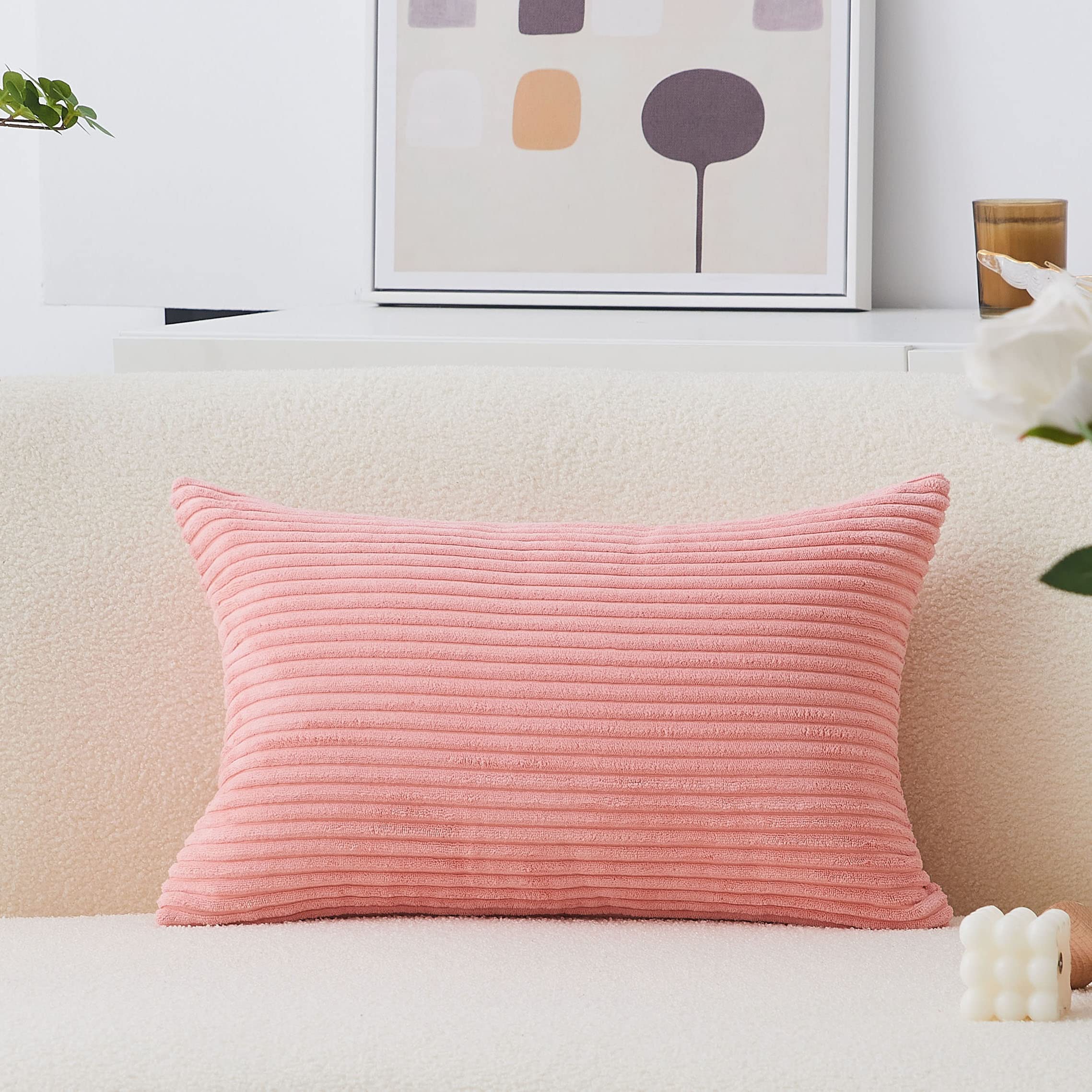 Home Brilliant Pink Throw Pillow Cover Rectangle Super Soft Valentine 'S Decorative Lumbar Pillow Cases For Toddler Living Room