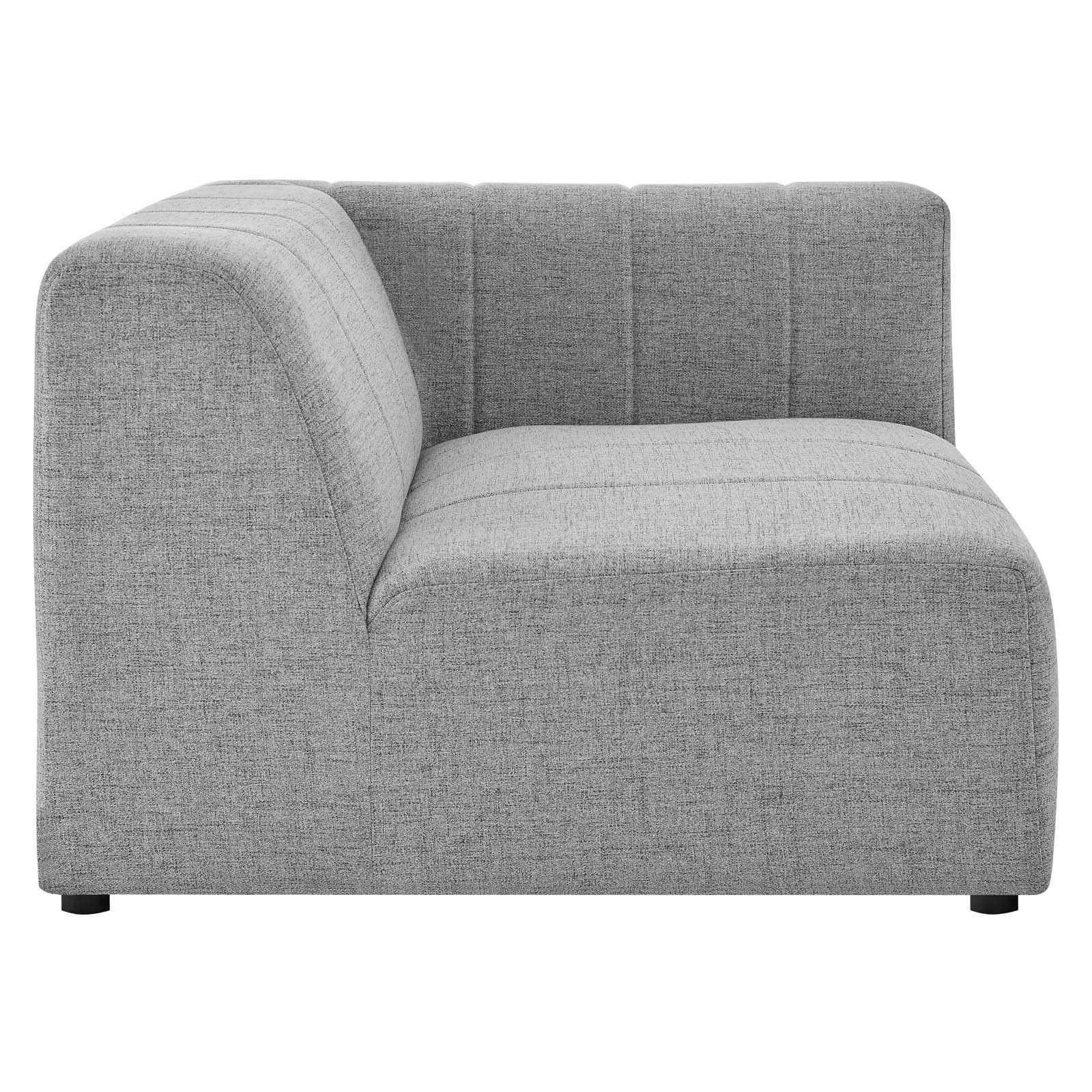 Modway Bartlett Channel Tufted Upholstered Sectional, Right-Arm Chair, Light Gray
