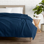 Bare Home Polar Fleece Blanket - Throw Blanket - Dark Blue - Warm & Cozy - Premium Fleece Blanket - Blanket For Bed, Sofa, Campi