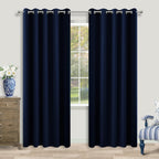 Koufall Navy Blue Extra Wide 100% Total Full Blackout Curtains For Kids Bedroom,2 Panels Set 60 Inch Wide Thermal Winter Curtains Insulated Sliding Glass Patio Door.60 Width By 84 Inches Long