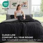 Bedsure Queen Comforter Set - 7 Pieces Black Queen Bedding Set For All Seasons, Boho Contrasting Design Bed In A Bag With Comforter, Sheets, Pillowcases & Shams