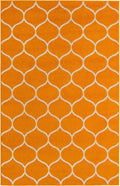 Unique Loom Trellis Frieze Collection Area Rug - Rounded (5' 1'' x 8', Orange/ Ivory)