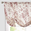 JINCHAN Tie Up Valance Floral Linen Valance for Windows Farmhouse Valance 45 Inch Peonies Botanical Short Window Treatment Adjus