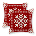 Golianda Christmas Pillow Covers 20X20 Set Of 2 Winter Snowflake Pillowcase Christmas Decor Red Throw Pillows Christmas Farmhous