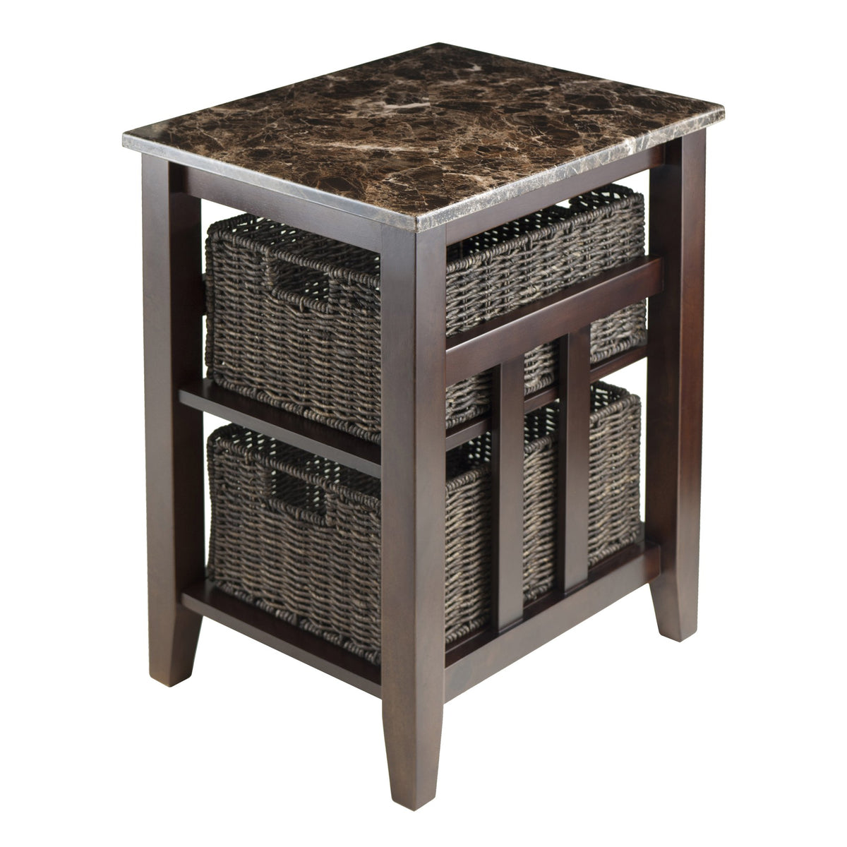 Ergode Wood Stafford End Table | Classic & Contemporary Design | Oyster Gray Finish | Drawer & Shelf | Solid & Composite Wood | 19.9" W x 18.9" D x 22" H (16018-VV) (76320-VV)