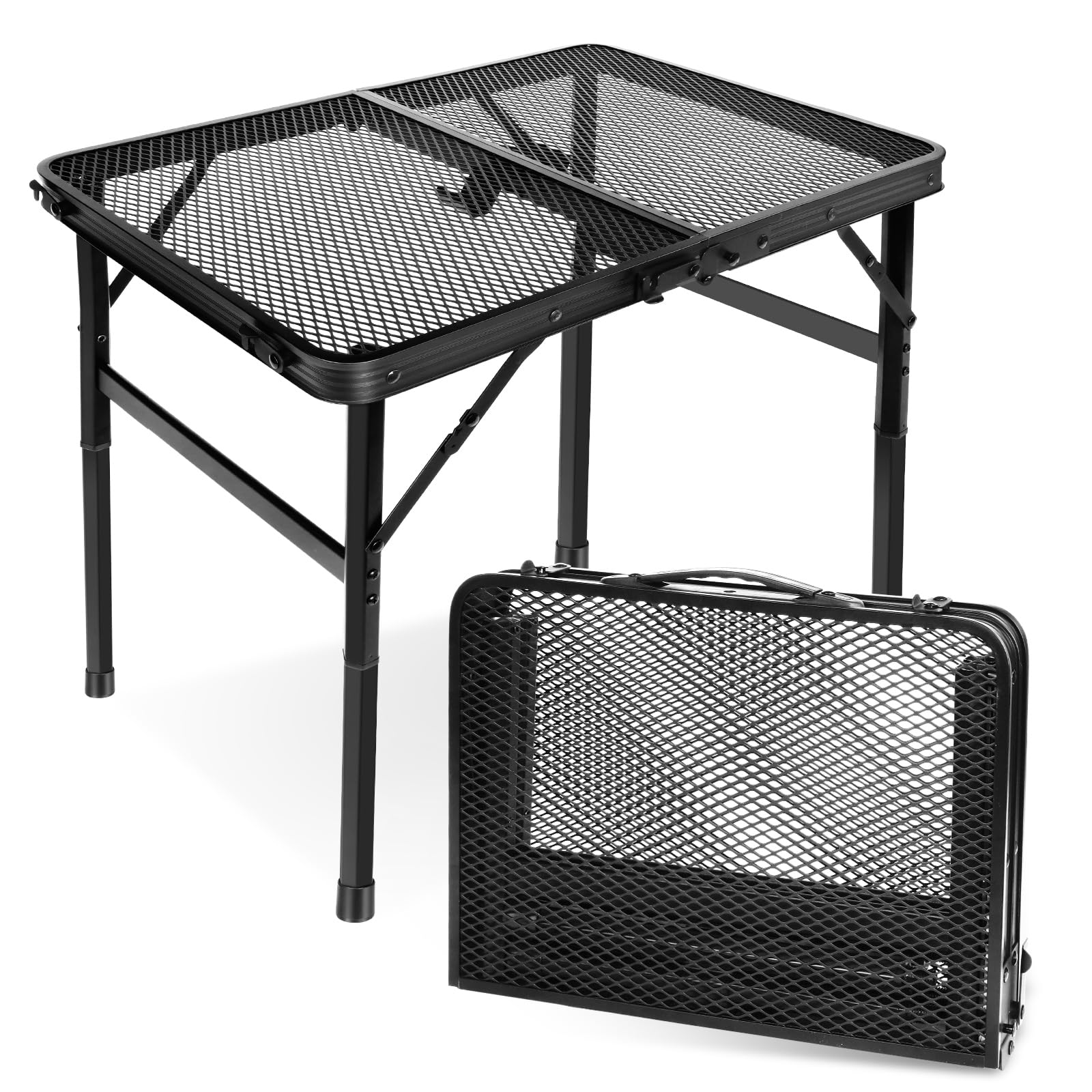 E Eaststorm Small Folding Table, Easy For Storage, Compact And Portable Picnic Table For Grill, Outdoor Camping, Garden, Patio,