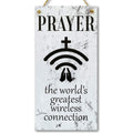 CARISPIBET Prayer the world s greatest wireless connection | home decor, religious sign, prayer, wall art, hanging sign 12  x 6