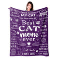 Mosslink Cat Mom Blanket 60'X50', Cat Lover Gifts For Women, Cat Gifts For Cat Lovers, Cat Mom Gifts For Women Birthday, Best