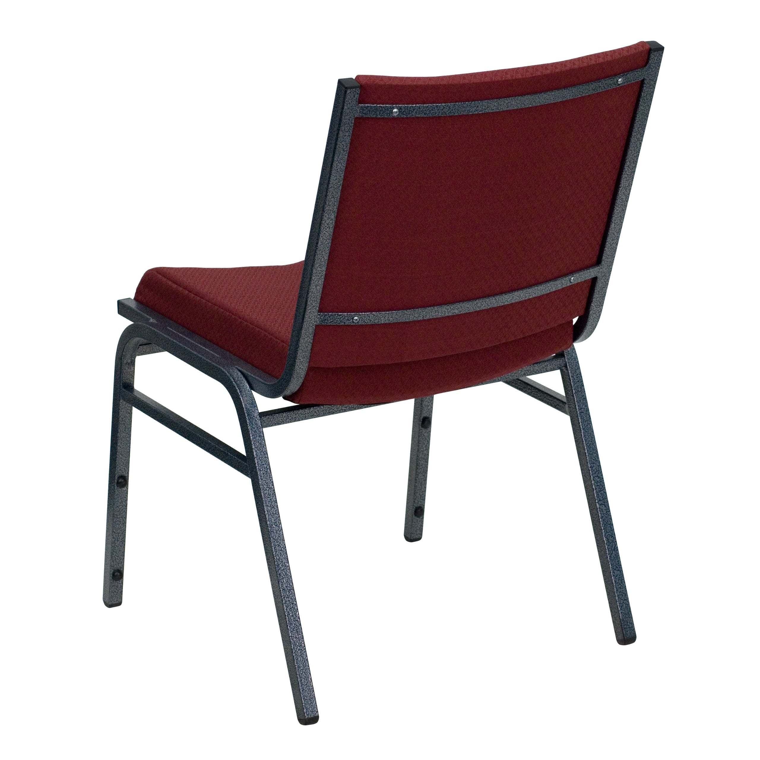 Flash Furniture HERCULES Series Heavy Duty Burgundy Patterned Fabric Stack Chair with Ganging Bracket