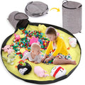 Toy Storage Organizer for Playroom, 13W x16.5H Foldable Bin with Play Mat & Zipper - Large Capacity Organizer for Scattered Buil