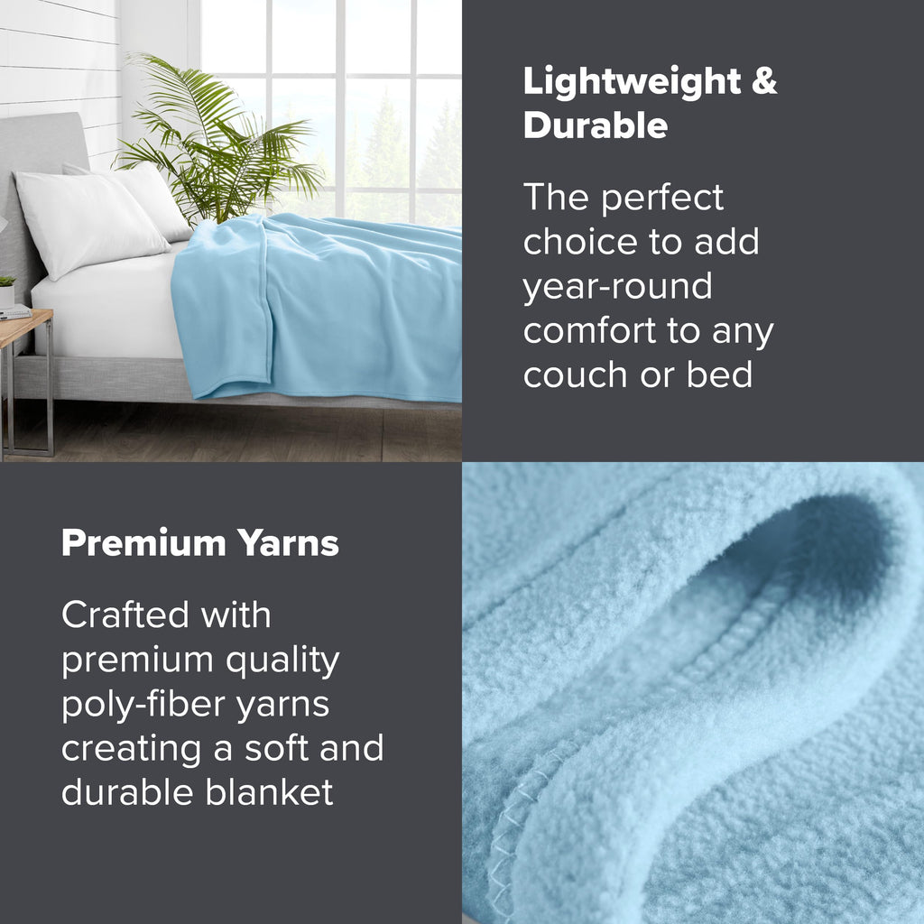 Bare Home Polar Fleece Blanket - Full/Queen Blanket - Warm & Cozy - Premium Fleece Blanket - Blanket For Bed, Sofa, Camping, Tra