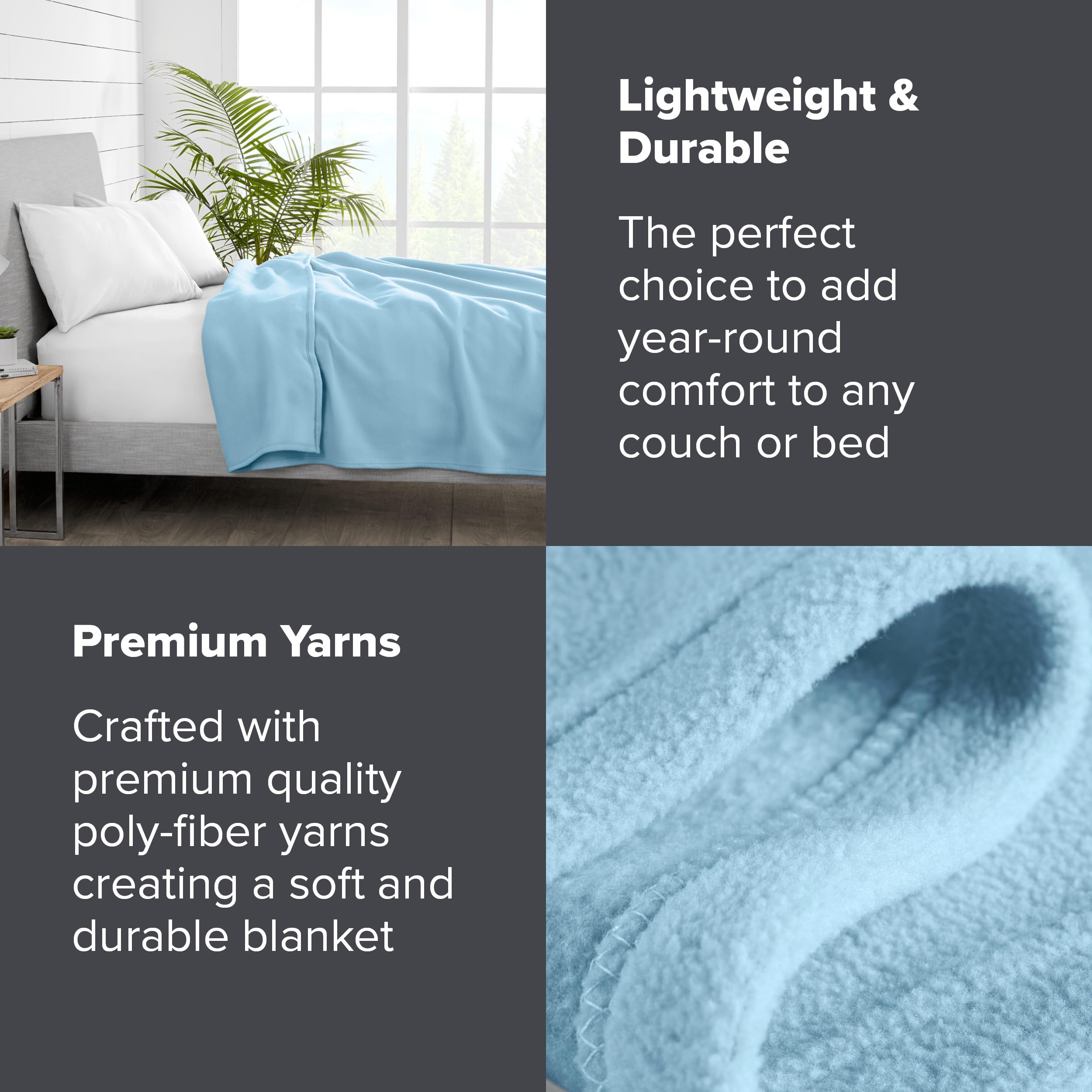 Bare Home Polar Fleece Blanket - Full/Queen Blanket - Warm & Cozy - Premium Fleece Blanket - Blanket For Bed, Sofa, Camping, Tra
