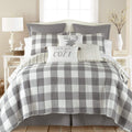 Levtex Home - Camden Quilt Set -Twin Quilt + One Standard Pillow Sham - Buffalo Check In Grey And Cream - Quilt Size (68 X 86 In