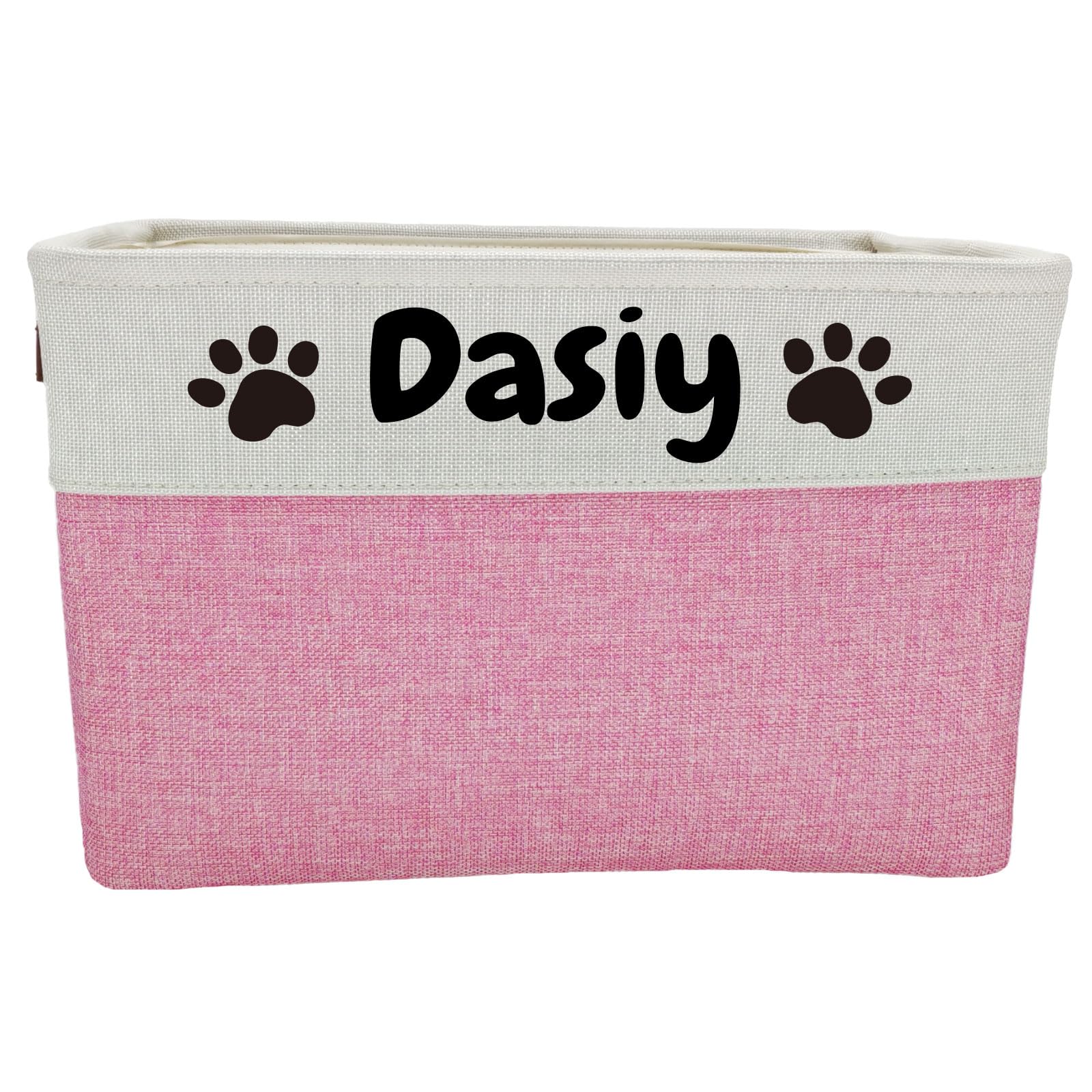 CPAKOWLGOO Personalized Dog Toy Basket Large Custom Dog Toy Box Foldable Dog Gift with Pet s Name for Dog Toys,Clothing,Stuff