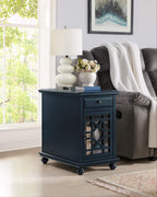 Martin Svensson Home Elegant Chairside End Table with Power, Catalina Blue
