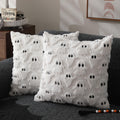 Dfxsz Halloween Pillow Covers 16X16 Inch Set Of 2 White Ghost Throw Pillow Cases Soft Plush Faux Fur Wool Couch Cushion Case For Chair Sofa Bedroom Living Room Home Decor Ptk03A16