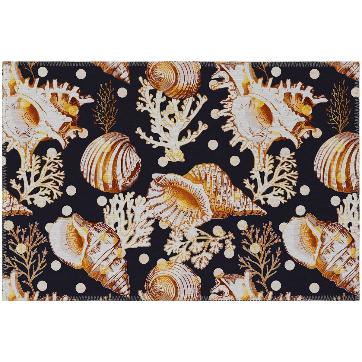 Seabreeze Sz6 Black Coastal Rug Rectangle 9' X 12'