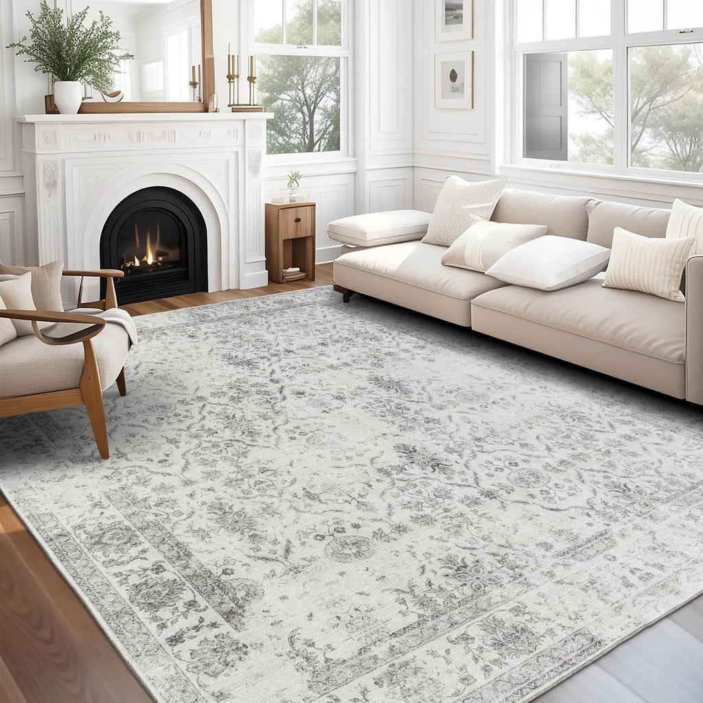 ReaLife Machine Washable Area Rug Runner - Living Room Bedroom Bathroom Kitchen Entryway Office - Padded Low Pile Stain Resistan
