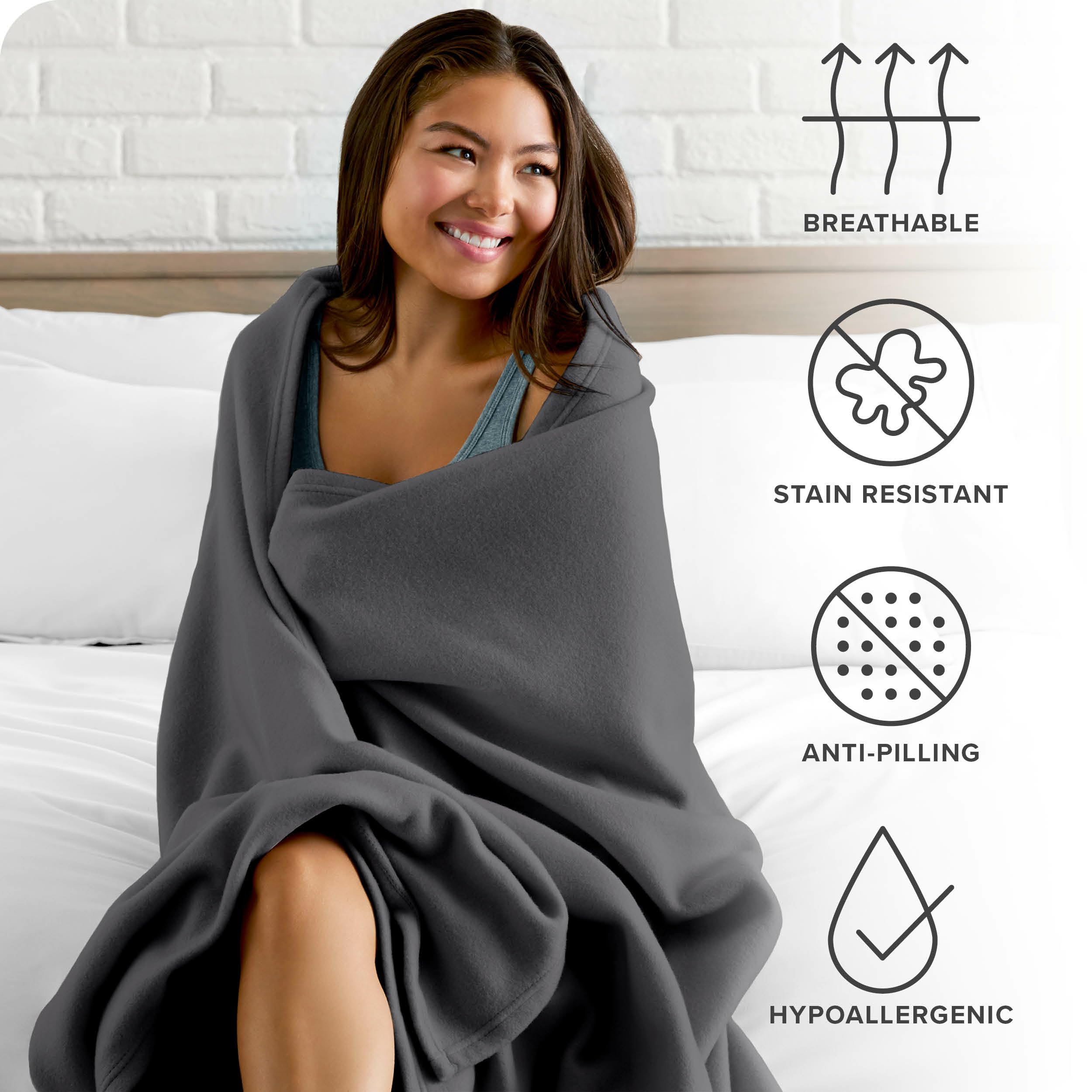 Bare Home Polar Fleece Blanket - King Blanket - Warm & Cozy - Premium Fleece Blanket - Blanket For Bed, Sofa, Camping, Travel An