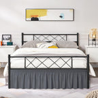 Biscaynebay Wrap Around Bed Skirts With Split Corners For Queen Beds 18' Drop, Dark Grey Elastic Dust Ruffles Easy Fit Wrinkle & Fade Resistant Silky Luxurious Fabric Solid Machine Washable