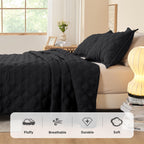 Litanika California King Quilt Bedding Set, Black Oversized Lightweight Comforter Bedspreads & Coverlets, Boho Farmhouse Bedding