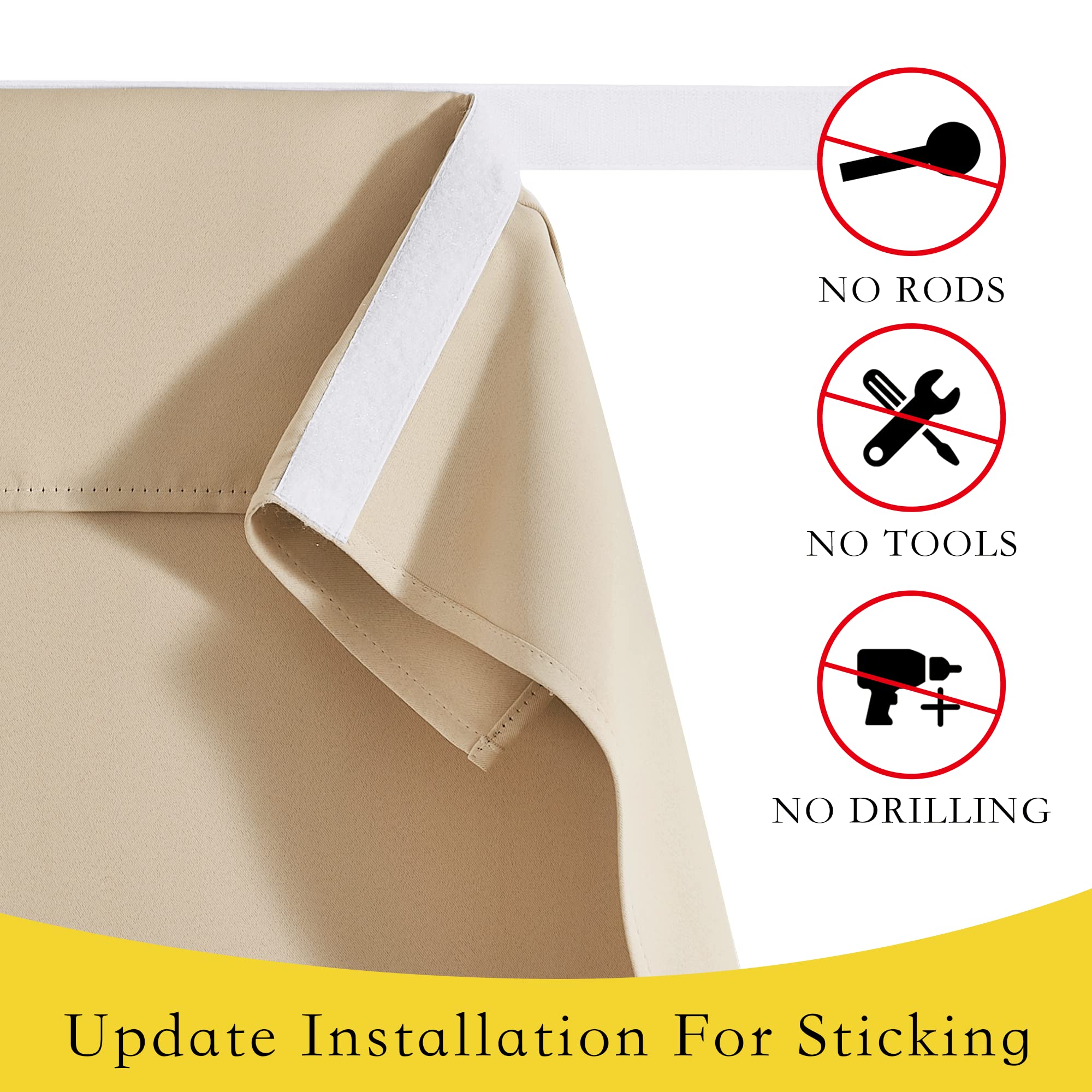 Nicetown Door Curtain For Doorways French Door Curtains Tricia Window Door Curtain Thermal Insulated Privacy French Door Sidelight Curtains Tie Up Shades, W26 X L72 Inch, 1 Panel, Biscotti Beige