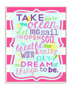 Stupell Home D  cor Girl's Take Me To The Ocean Wall Plaque Art, 10 x 0.5 x 15, Proudly Made in USA