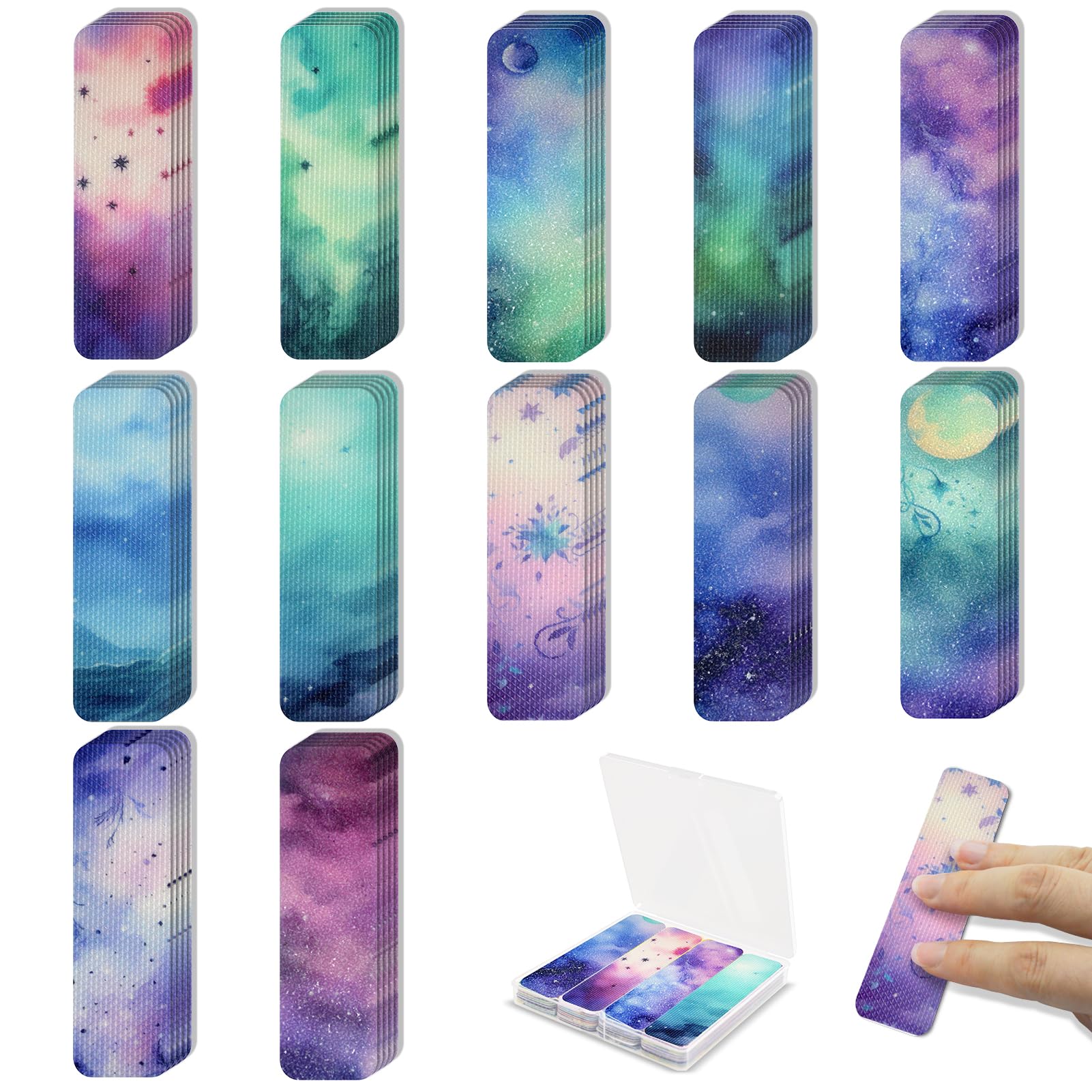 48 Pieces Anxiety Sensory Stickers With Storage Box - Calming Strips With 2 Textured Stickers For Adults & Teens Desk Fidget - S