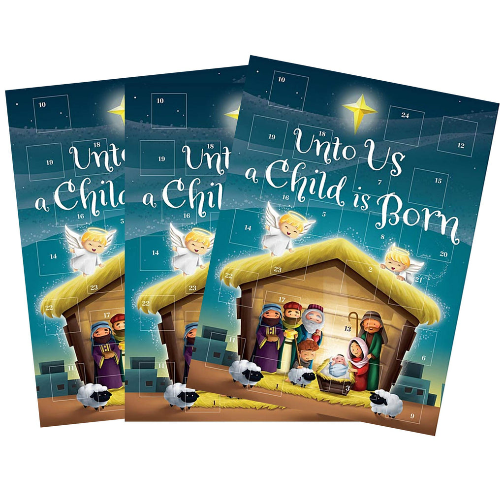 2024 Advent Calendar, Nativity Scene Jesus is Born Countdown to Christmas for Families, Pack of 3, 8x10 Inch