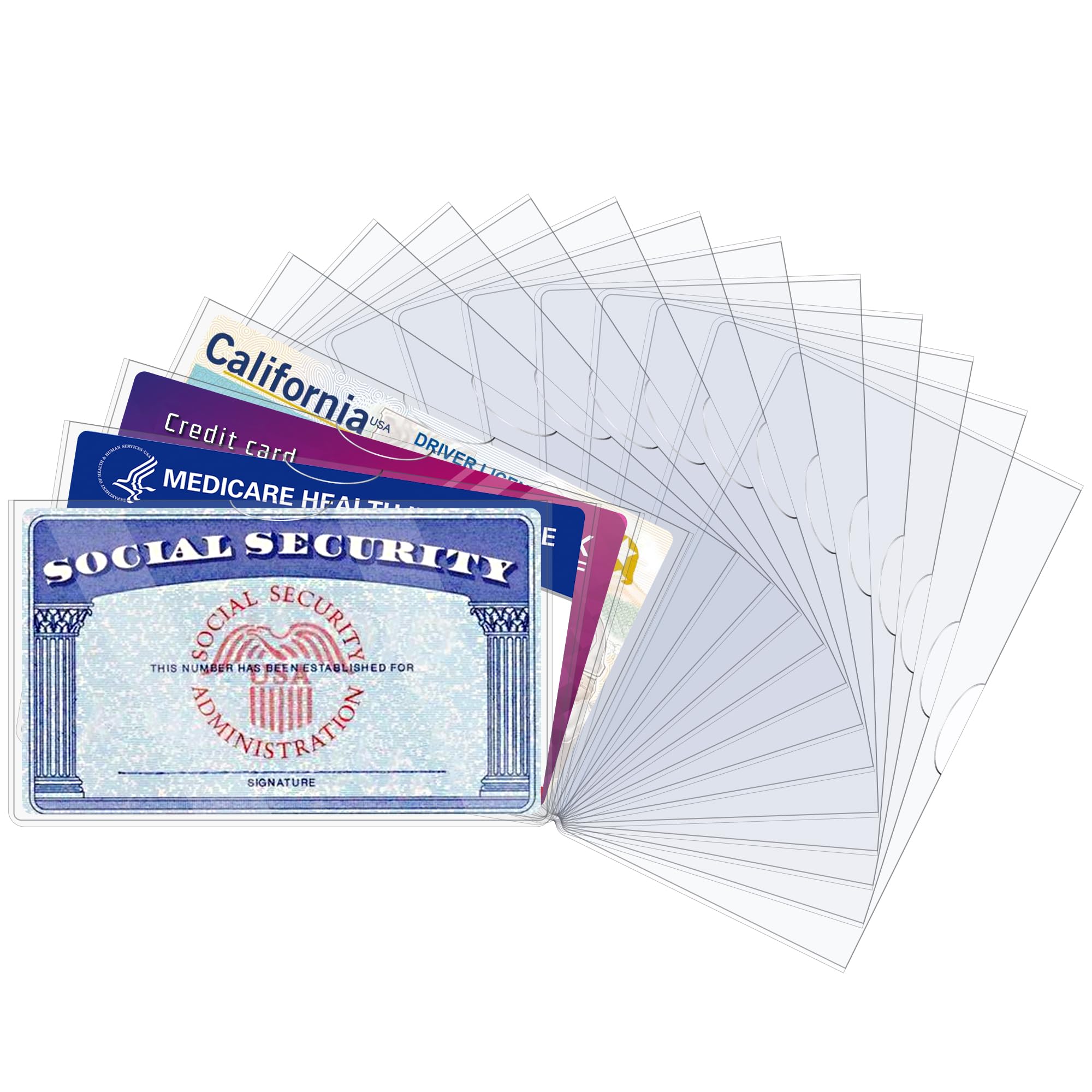 LIEMAND 16 Pack Clear Social Security Card Protector Sleeves, Durable 31Mil Waterproof ID/Credit Card Holders, Soft Covers