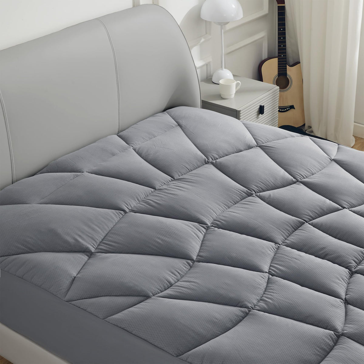 Sonive Queen Quilted Mattress Pad Extra Thick Soft Mattress Cover Ultra Fluffy Down Alternative Fill Streches Up To 21 Inches De